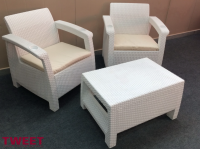 Комплект TWEET Balcony Set из двух кресел и стола, цвет белый Комплект TWEET Balcony Set из двух кресел и стола, цвет белый