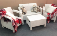 Комплект TWEET Terrace Set из двух кресел, дивана и стола, цвет белый Комплект TWEET Terrace Set из двух кресел, дивана и стола, цвет белый
