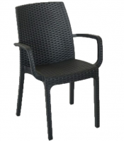 Стул с подлокотниками стопирующийся RATTAN INDIANA, цвет венге