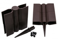 Угловой поворотный элемент 150х25мм для доски клумб, цветочниц и грядок, коричневый Угловой поворотный элемент 150х25мм для доски клумб, цветочниц и грядок, коричневый