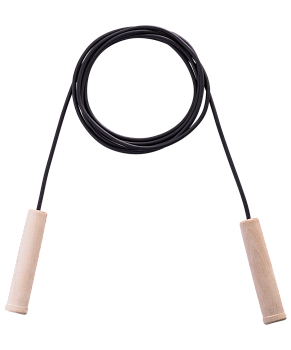 Скакалка резиновая с деревянной ручкой, 3,05 м  (только по 10 шт.)