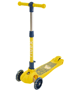 Самокат 3-колесный Wave 120/90 мм, желтый/серый Самокат 3-колесный Wave 120/90 мм, желтый/серый